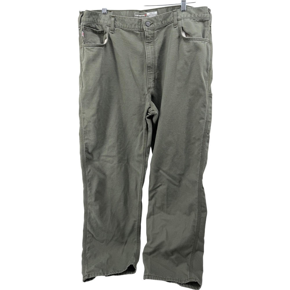 Carhartt FR Flame Resistant Loose Fit Work Pants Khaki Green Mens 42x34